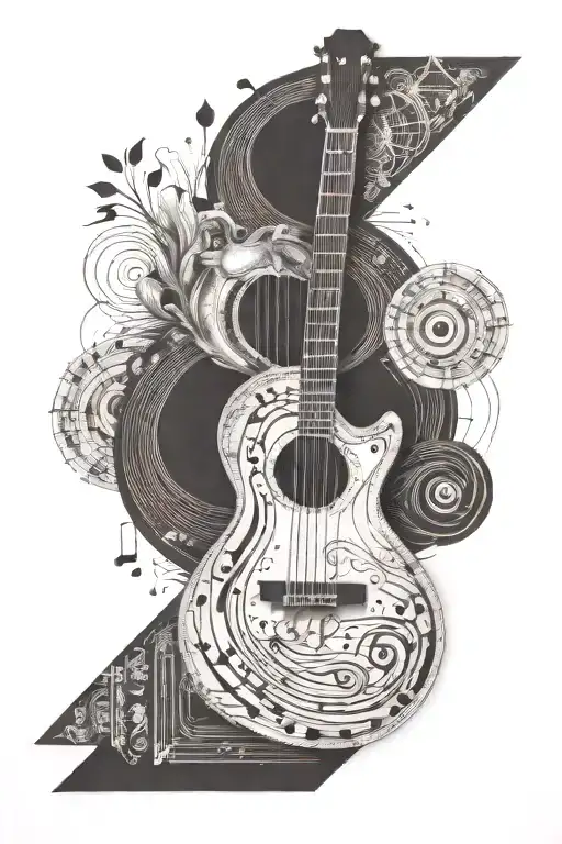 Music Guitar Note Formed