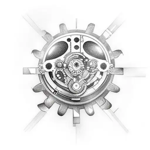 An Alien Technology-inspired Heart With Circuitry And Gears