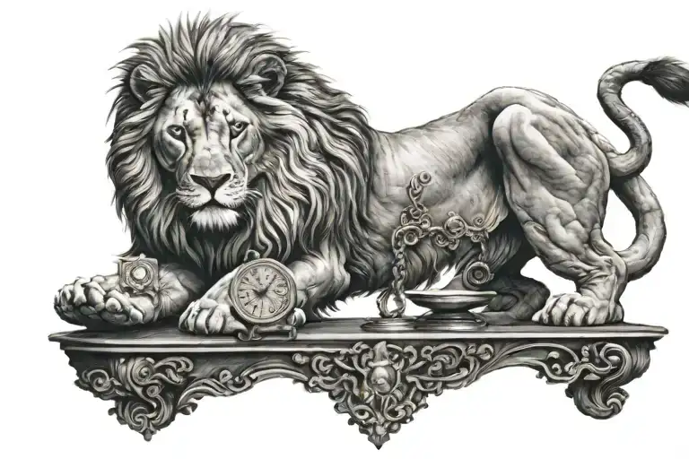 Lion Balance Scale Intertwined