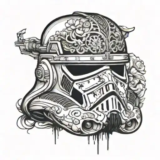 Dark Vador Et Ses Storm Trooper Helmet Adorned With Intricate