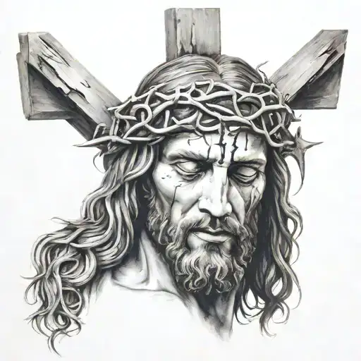 Jesus Christ Crucified And Heads