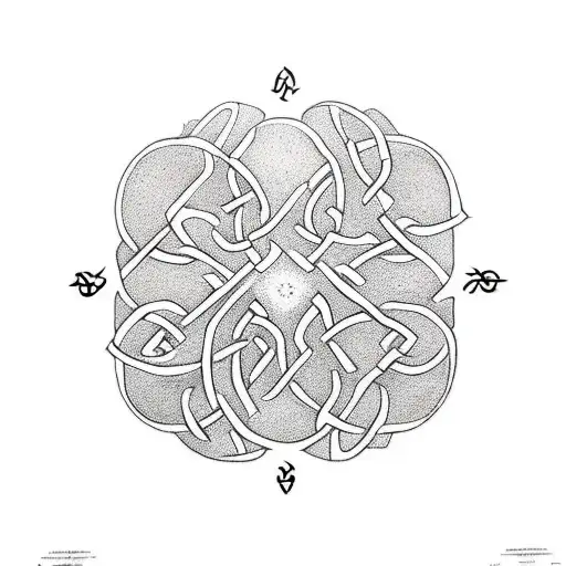 Maze Tattoo Leading To A Celtic Tree Of Life In The Centre