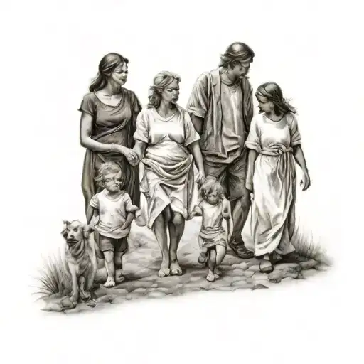 A Mother Walks To Heaven Hand In Hand With Her 4 Boys