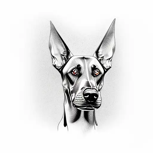 Dog Doberman Serious