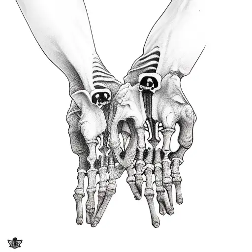 Skeleton Hands Holding Heart