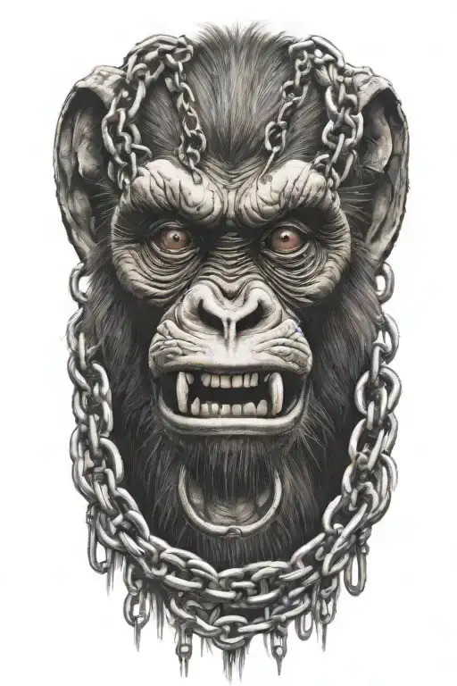 Demon Monkey In Chains