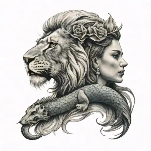 Marmaid And Lion Head