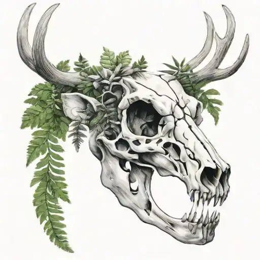 Deer Skull Ferns