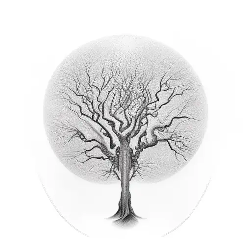 Tree With The Trunk Shaped Like A Woman's Silhouete