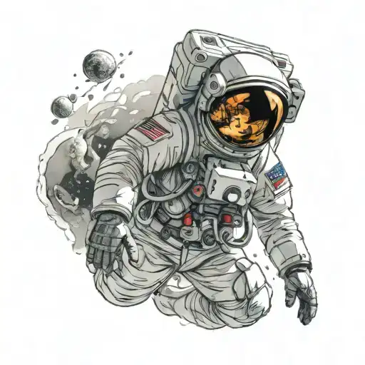 Astronaut Floating In Space