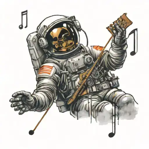 Astronaut With Musical Notes