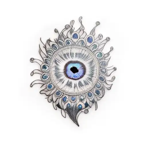 Peacock Feather And Passion Flower