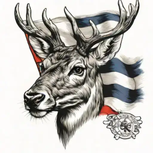 Deer French Flag Breton Flag