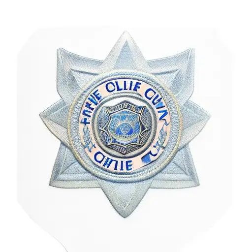 Police Chief Badge Thing Blue Line