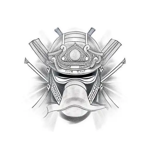 Samurai With Mask Split In Two