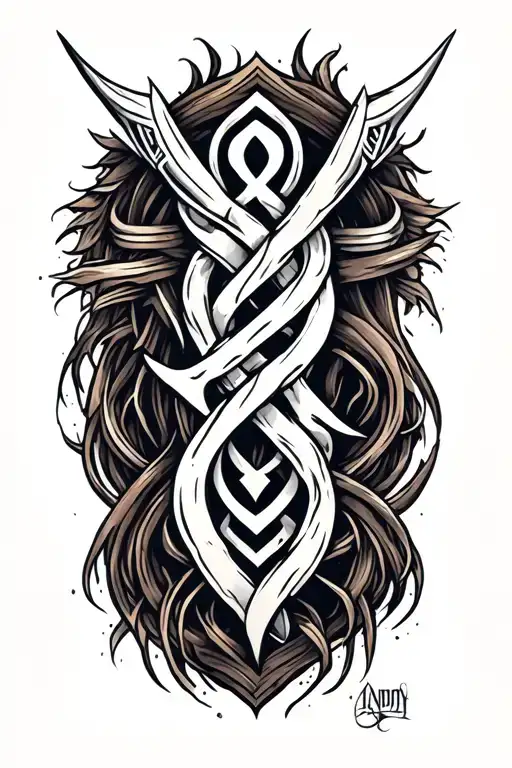 Viking Runes Intertwined