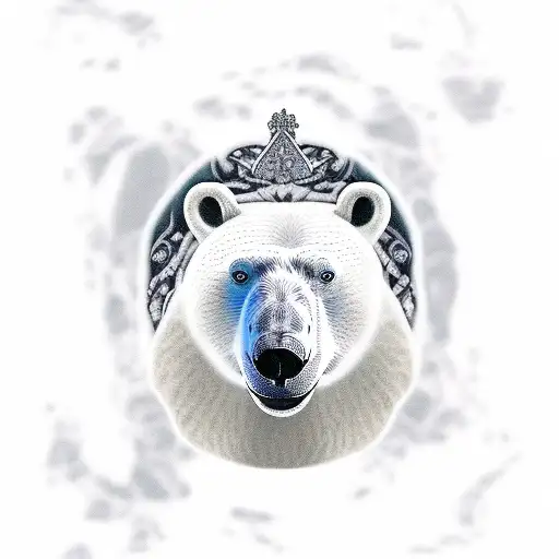 Polarbear Sitting On A Throne On Lion Rug