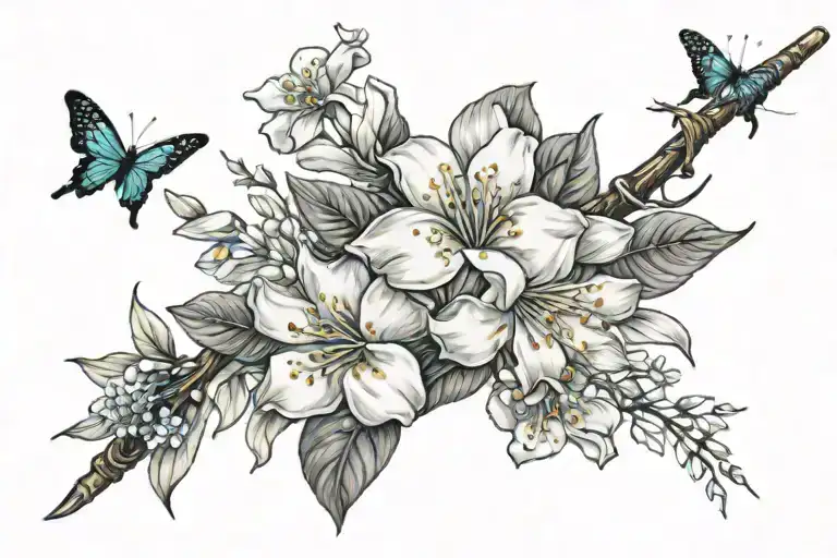 Katana Cut Jasmine Flower Inside