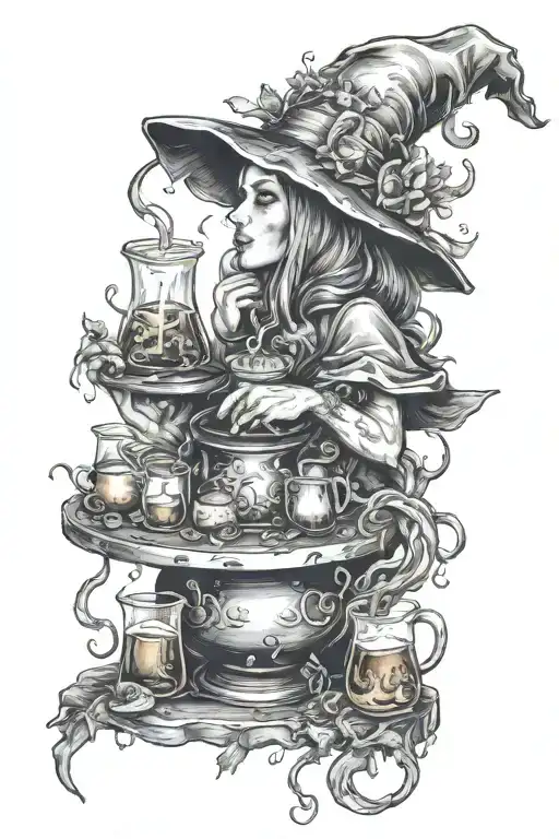 Hot Witch Brewing Potions