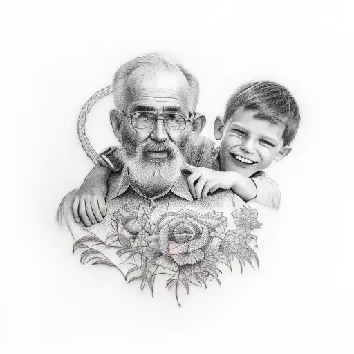 Garden Father And Son Working