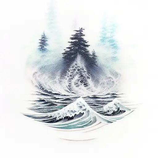 Forest And Ocean Wave