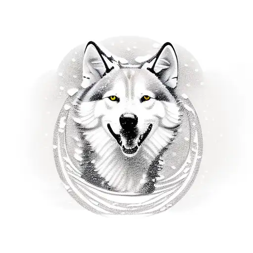 A Sleddog Racing Through A Snow-covered Landscape With A Baroque-style Building In The Background