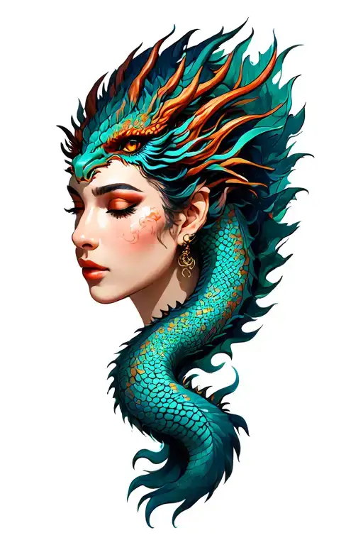 Samari Women With Dragon Wrapped