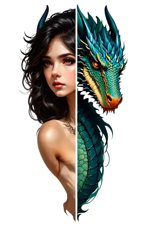 Half Dragon Half Woman