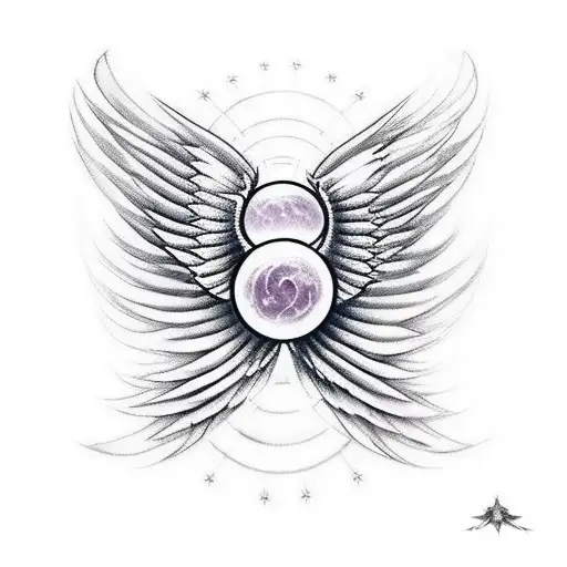 Icaro With Wings Falling Down With A Sun In The Heaven