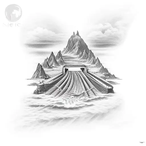 A Bridge Connecting To Land Masses Over A Body Of Water