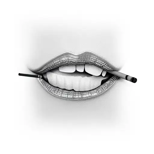 Lip With Cigarette