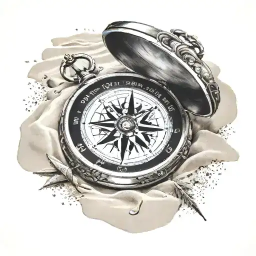 Compass Blowing Into Sand