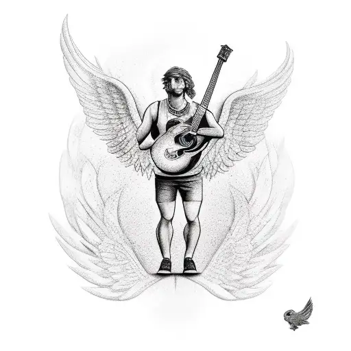 Icarus Holding A Guitar