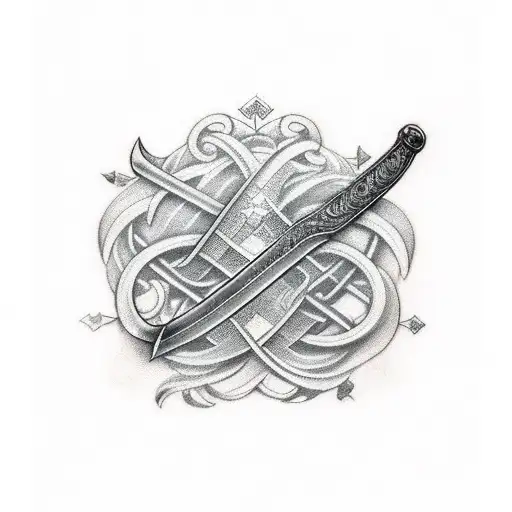 Sword And Nordic Symbolism Forarm Sleeve