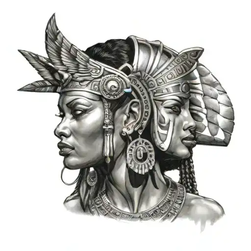 Cleopatra Making Tattoo To A Sexy Black Woman In Los Angeles City