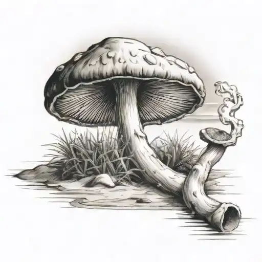 Shroom Smoking A Joint On The Sunset Beach