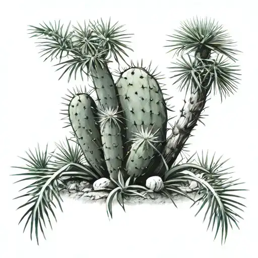 Palm Tree Cactus Growing