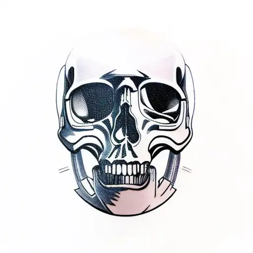 Astronaut In Space With A Broken Helmet With A Skull Inside