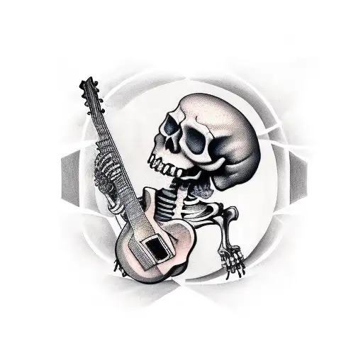Skeleton Playing Guitar