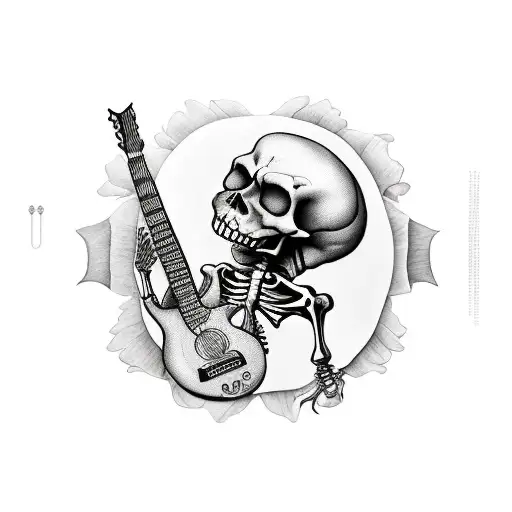 Skeleton Playing Guitar