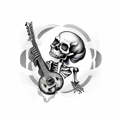 Skeleton Playing Guitar