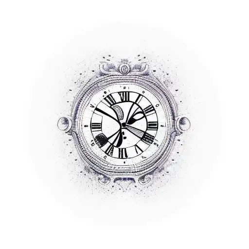 Clock With Bandana Pattern As Background