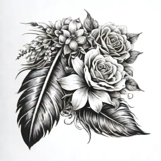 Feather And Flower And 2 Childs