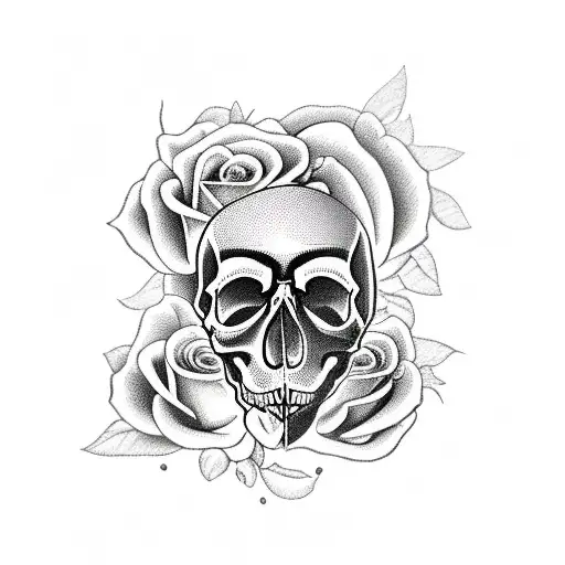 Skull With Roses