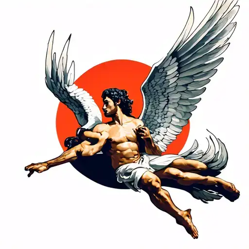 Icarus With Japanese Rising Sun