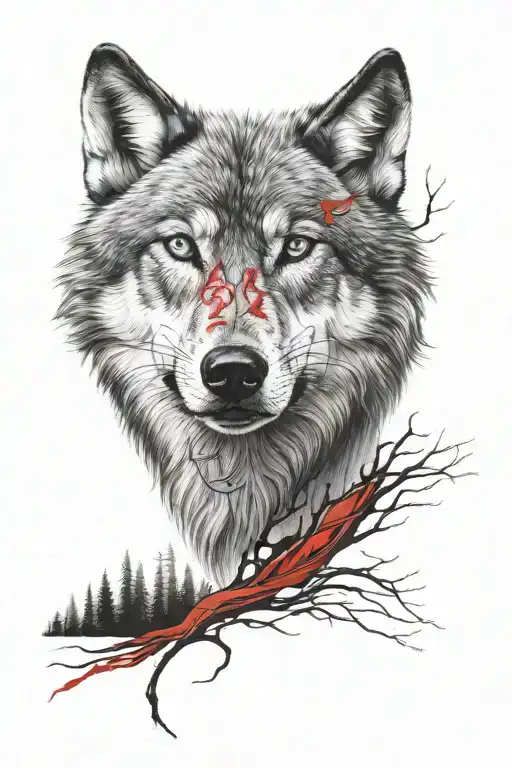 Wolf Red Black