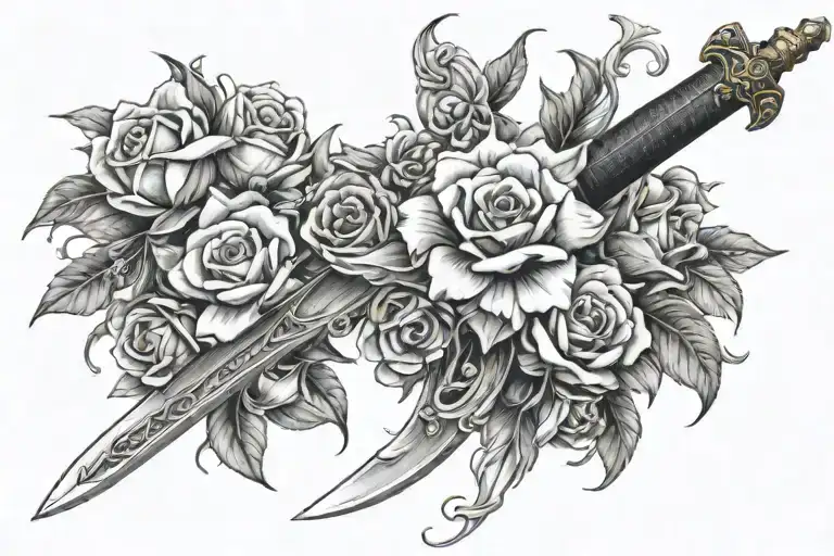 Sword Going Threw Flowers