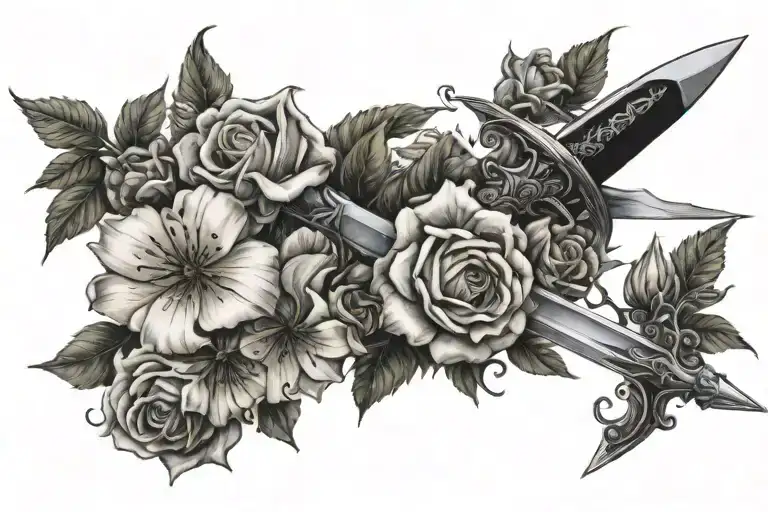 Sword Going Threw Flowers