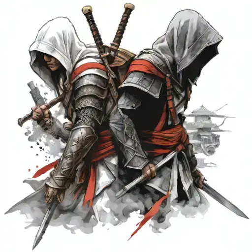 Assassins Creed And Samurai Girl
