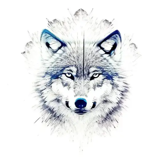 Wolf Paw Prints Leading To An Indian Girl's Silhouette